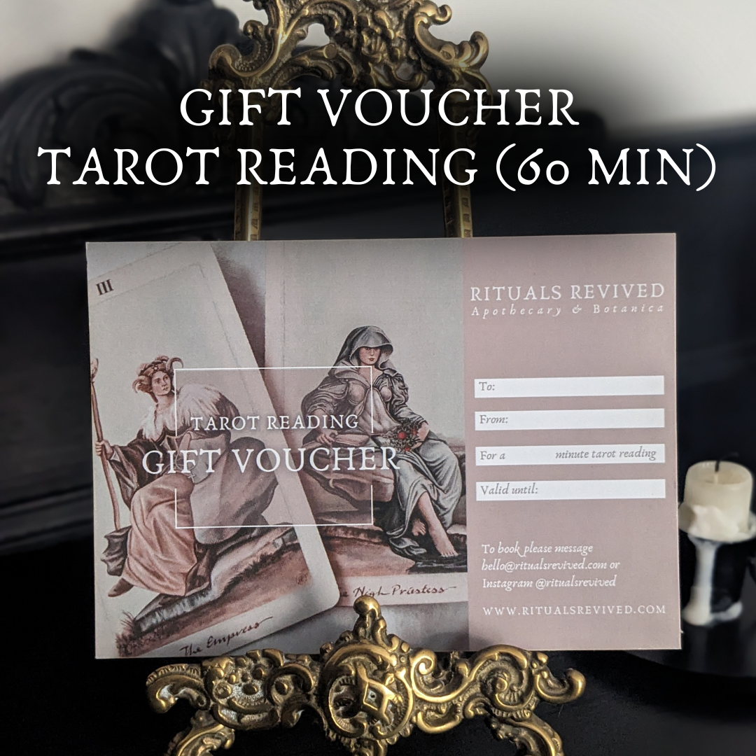 GIFT VOUCHER IN ENVELOPE. 60 minute tarot reading